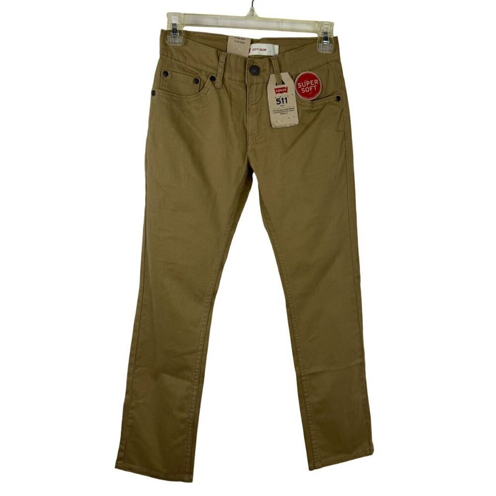 Levi's NEW 511 Slim Khaki Youth 10 Reg 25w x 25L Adjustable Waist Soft Stretch